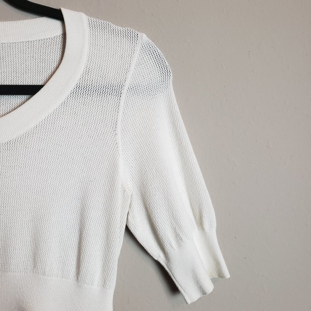 Theory Holli Shock Ivory Button Down Blouse Top Medium - Picture 4 of 7